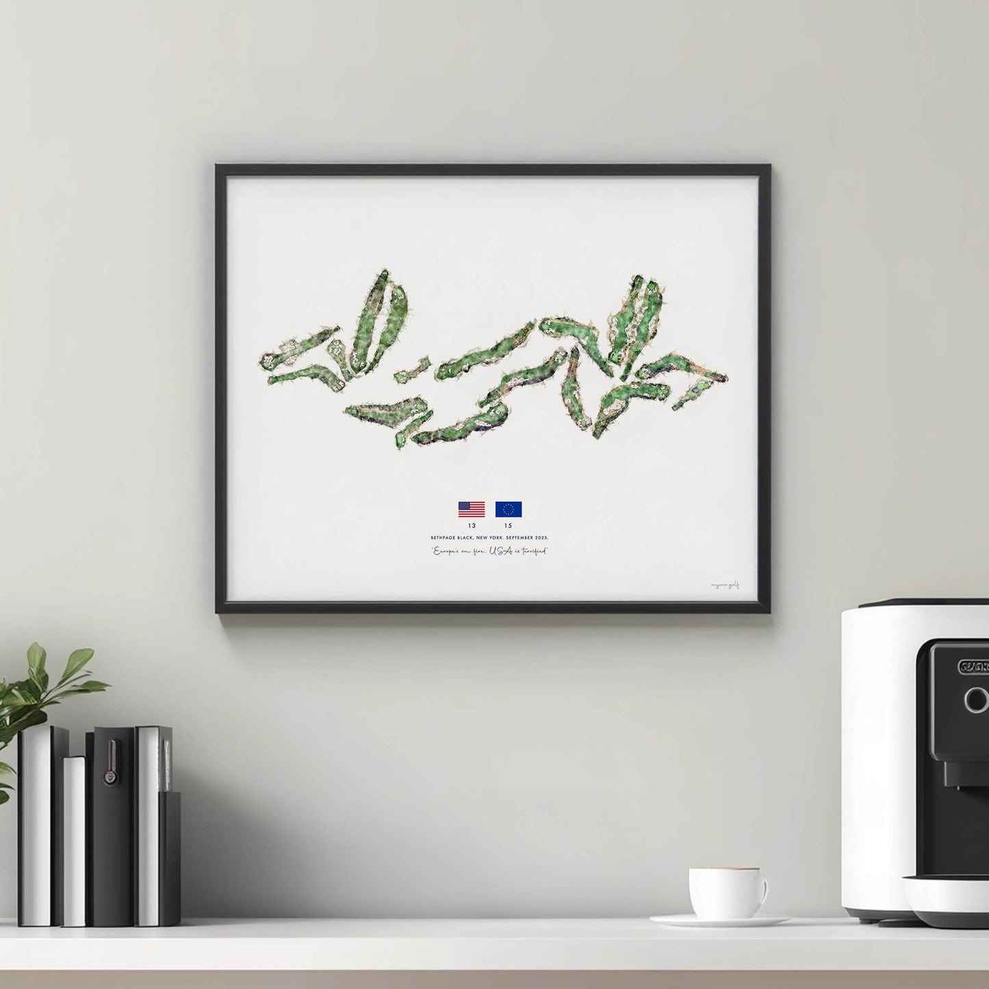Bethpage Black, Ryder Cup 2025 Gift – Custom Art Print Celebrating Europe’s Victory