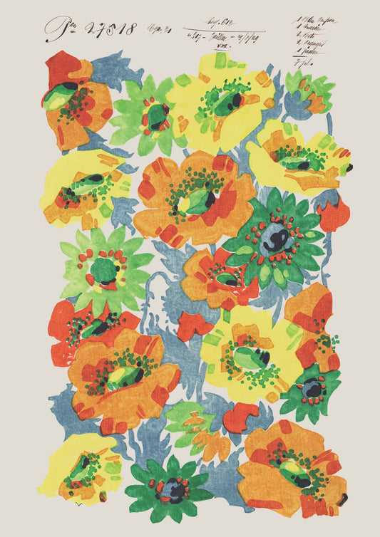 No.013 - Summer Poppies - Vintage Archive Poster Prints