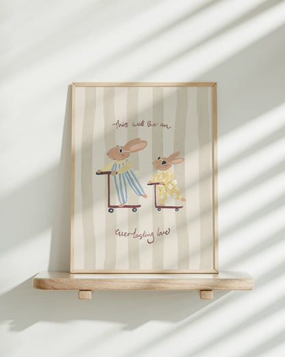 Everlasting Love - Big Brother Rabbit Art Print