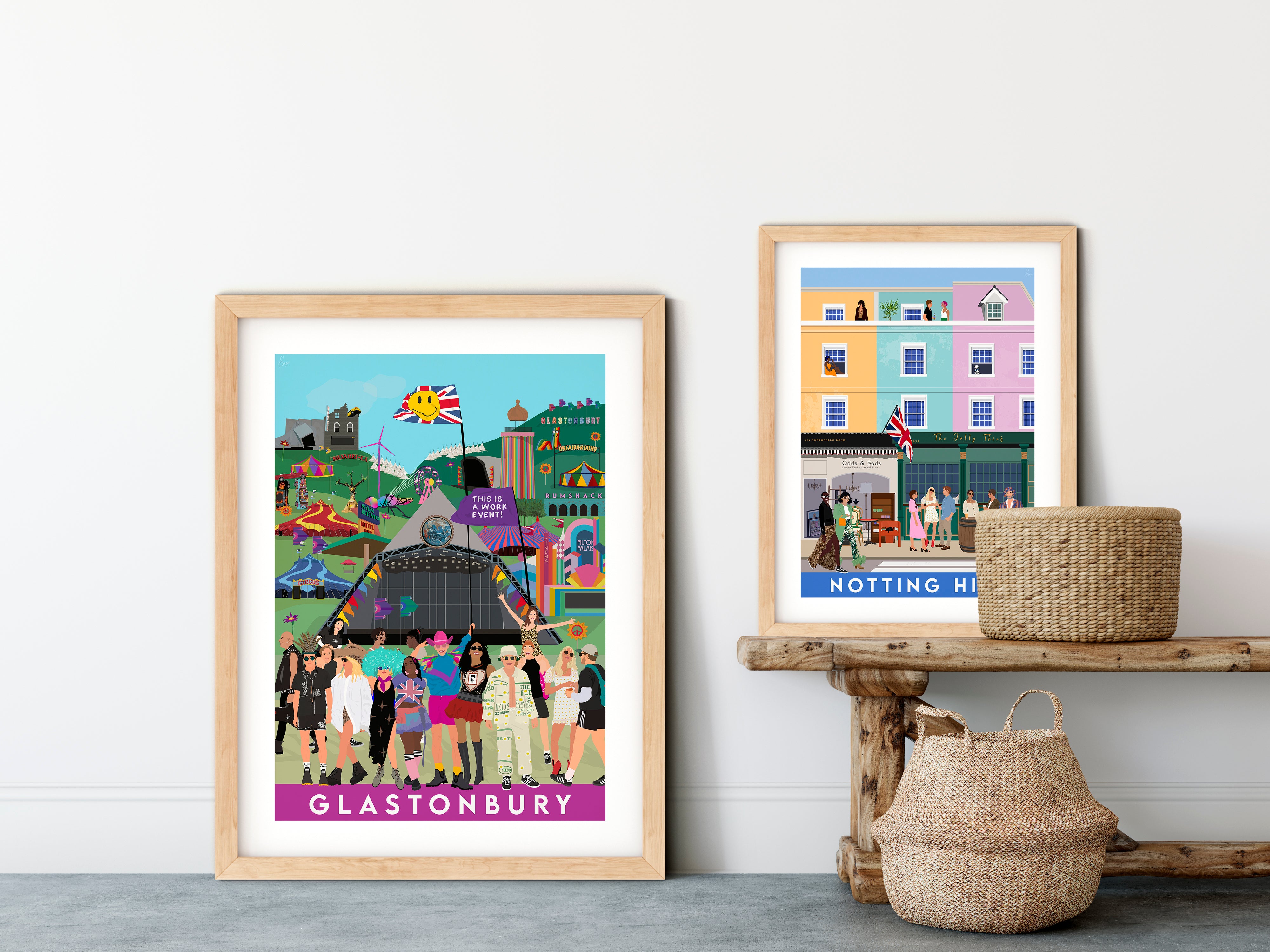 Limited edition print of Glastonbury Festival – Travel art by SAX