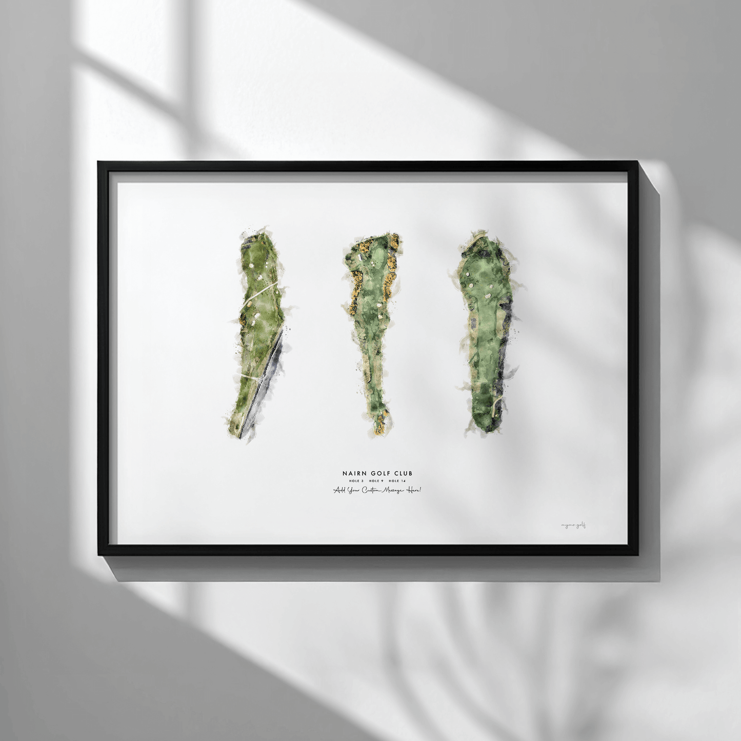 Nairn Golf Gift - Print of Holes 3, 9 and 14