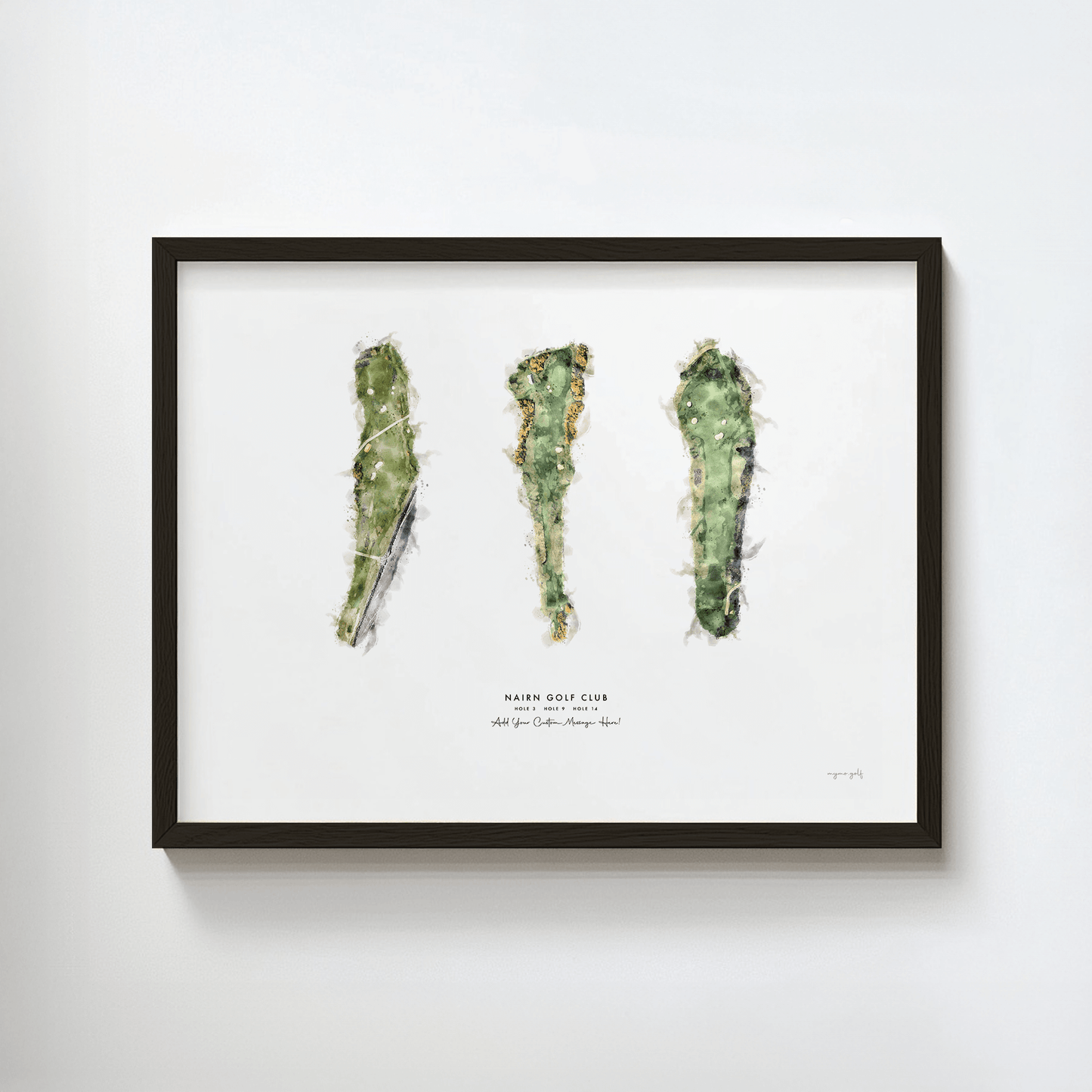 Nairn Golf Gift - Print of Holes 3, 9 and 14