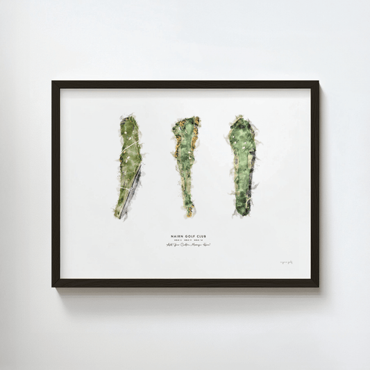 Nairn Golf Gift - Print of Holes 3, 9 and 14