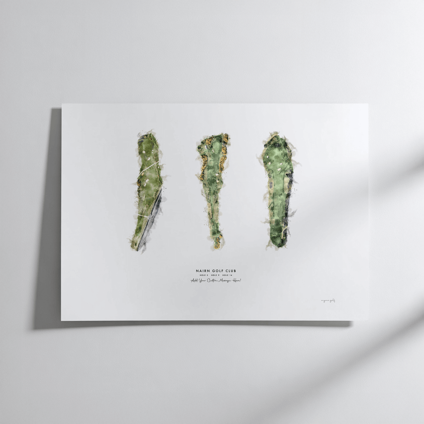 Nairn Golf Gift - Print of Holes 3, 9 and 14