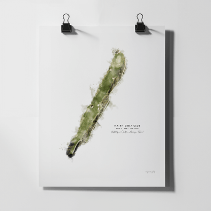 Nairn Golf Gift - Print of Hole 18 'Home'
