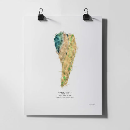 North Berwick Golf Gift - Print of Hole 13