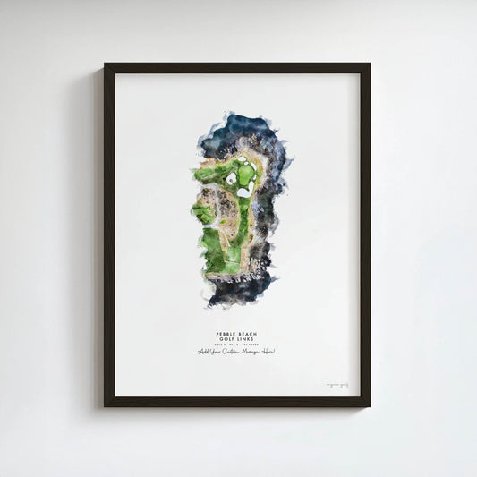 Pebble Beach Golf Gift - Print of Hole 7