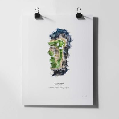Pebble Beach Golf Gift - Print of Hole 7