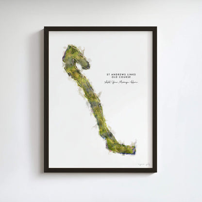 St. Andrews – Print of The Old Course, Personalised Golf Gift