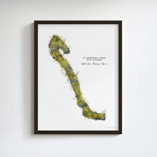 St. Andrews – Print of The Old Course, Personalised Golf Gift