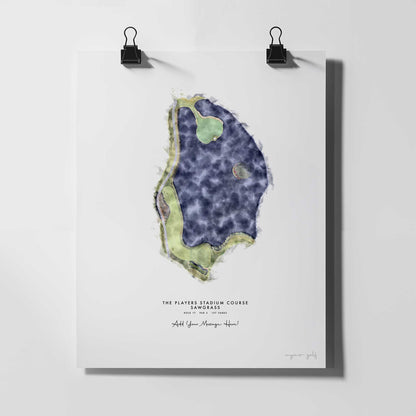 TPC Sawgrass Golf Gift – Personalised Print of 17th Hole of The Players Stadium Course