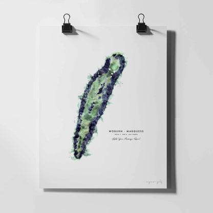 Woburn Golf Club – Personalised Print of Hole 7, Marquess Course