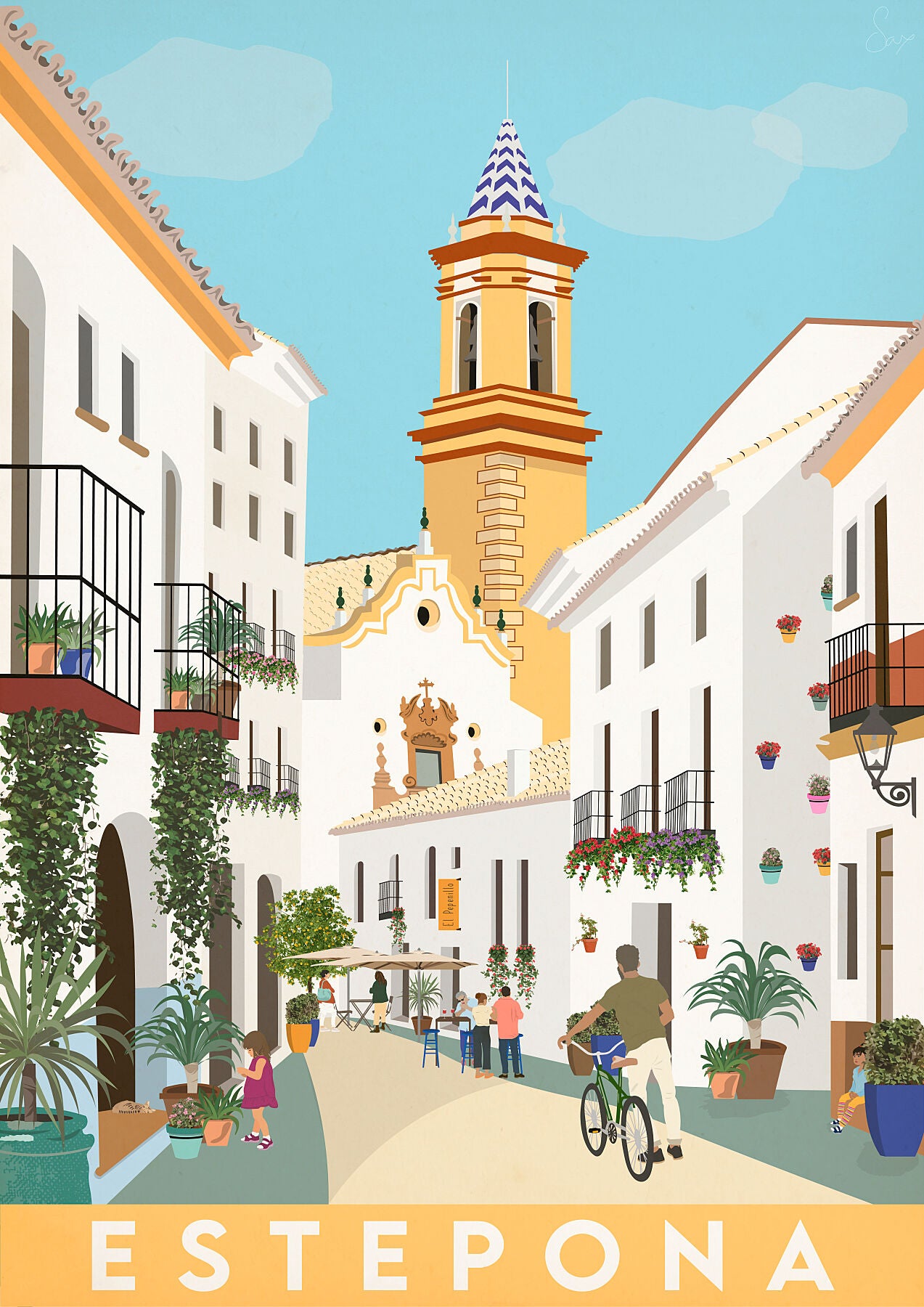 Travel poster of Estepona, Spain