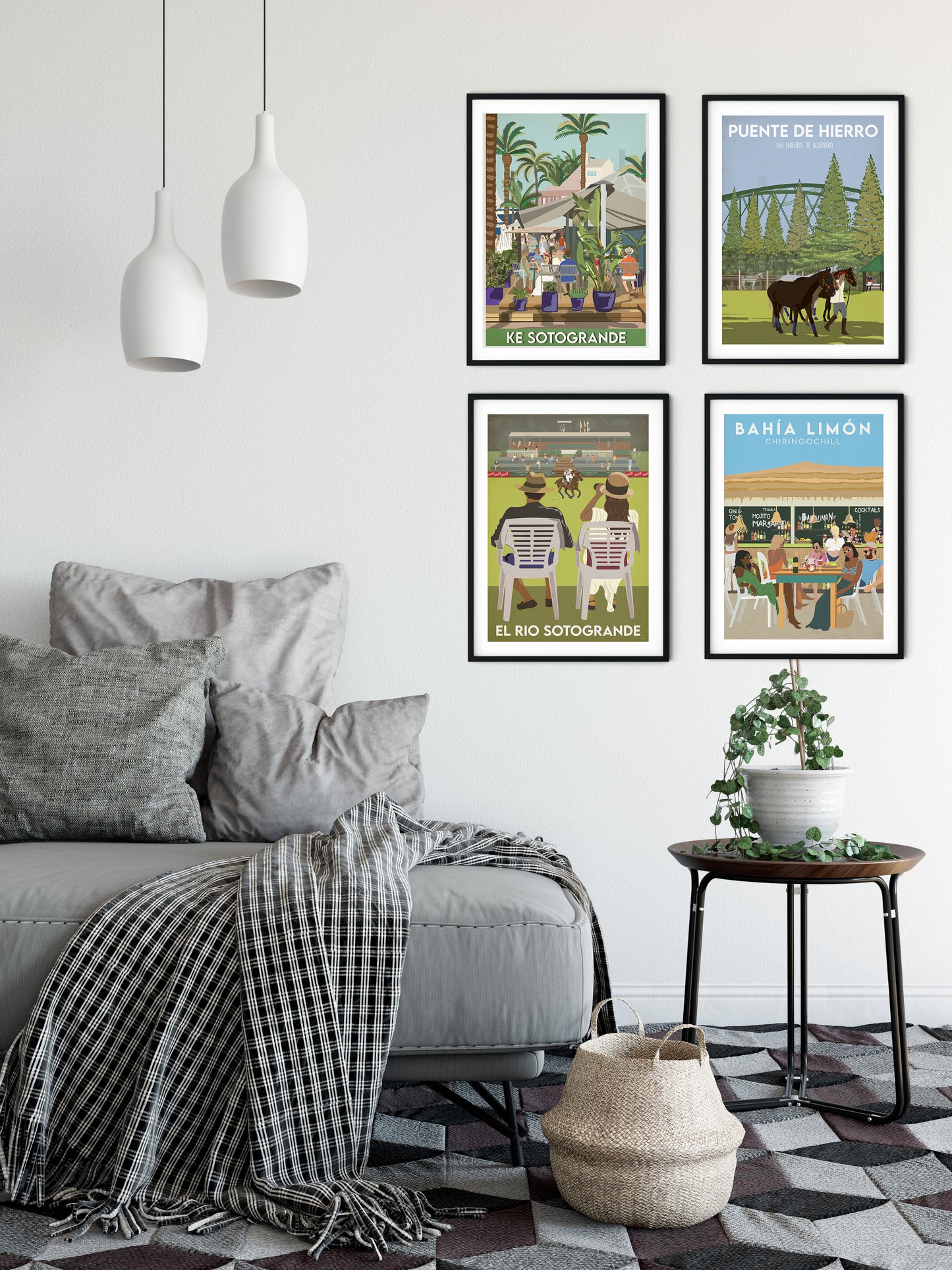 A selection of Sotogrande locations travel art prints