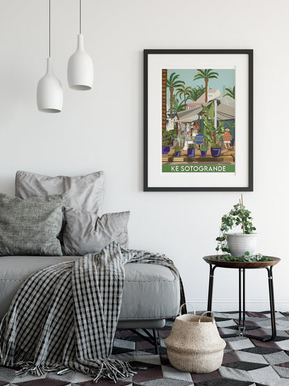 A travel poster of Iconic Sotogrande restaurant KE