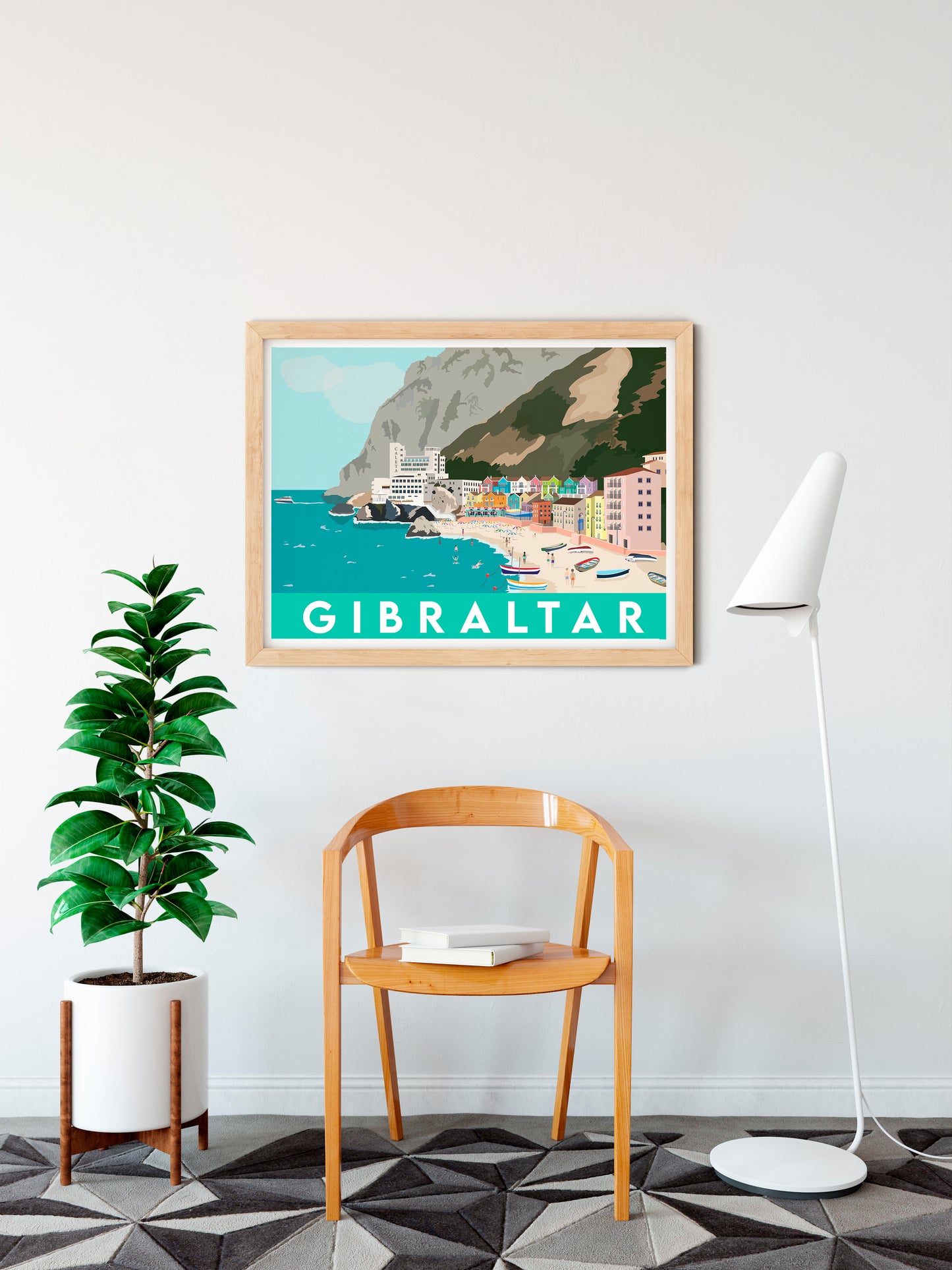 Gibraltar Catalan Bay Beach Print Travel Poster